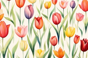 Obraz premium Tulip flowers aesthetic background blossom plant art.