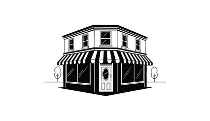 Obraz premium Vector art of a black store isolated on white background for retail business 