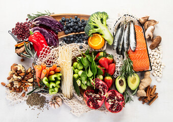 Obraz premium Foods representing anti - inflammatory diet.