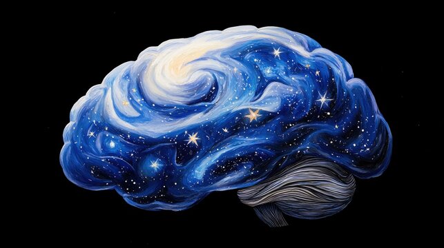 Cosmic Brain: A stunning artistic representation of the human brain merges with the vastness of the cosmos, illustrating the limitless potential of thought.