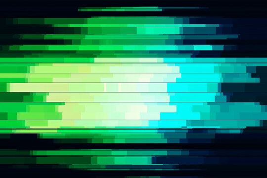 Abstract pixelated interlaced green blue 8 bit cyber retro game Glitch TV Static pixel Noise texture background