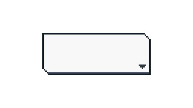 8-bit pixel art simple game dialogue. looped animation 4k 30fps