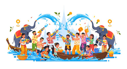 Obraz premium Group of People Celebrating on Boats.