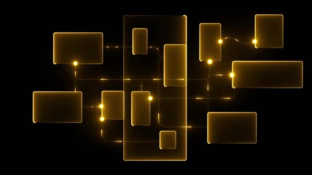 UX UI flowchart connection node graphic designer creative planning application process development data prototype wireframe for web mobile icon phone.4K black background visuals 4k video