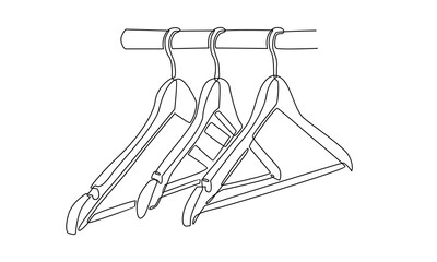 Obraz premium continuous line of hanger illustration