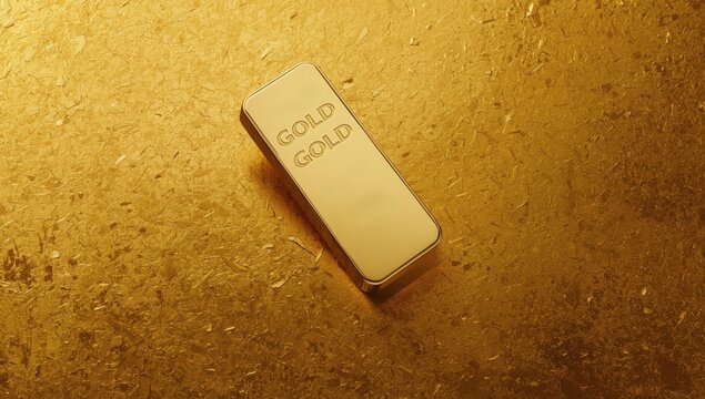 Glistening gold ingot or patterned gold backdrop