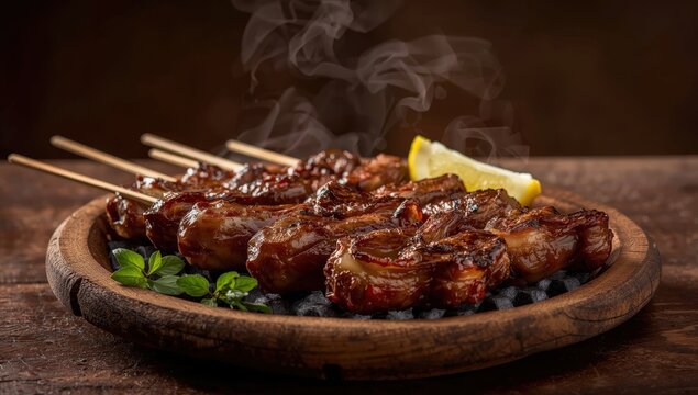 Grilled skewers of beef heart, a classic Peruvian dish