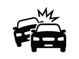 Car crash symbol, Car accident hazard sign. Transparent PNG and vector © MKIN