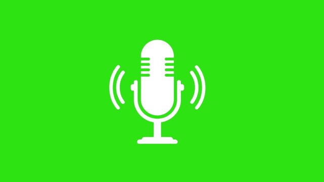 Animated Microphone Sound Icon Green Screen Stock Video