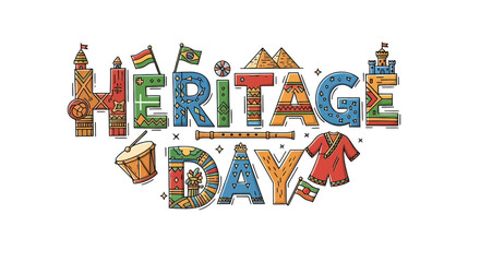 Fototapeta premium Heritage Day Celebration with Cultural Symbols.