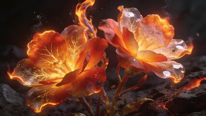 fire in the fireplace