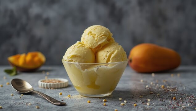 Mango Kulfa is a South Asian ice cream akin to kulfi