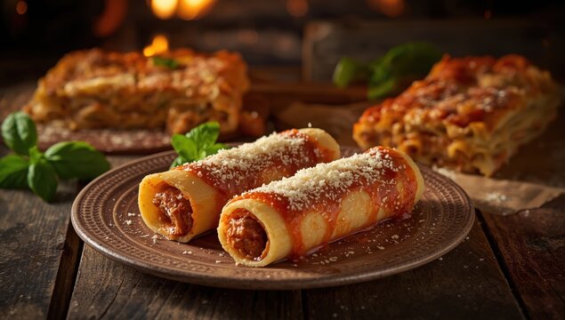 Newly made cannelloni