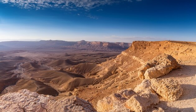 Desert Landscape Inside Makhtesh Crater Ramon
