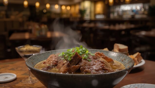 Oxtail soup is a dish made from beef tails