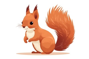 Fototapeta premium Red squirrel drawing rodent animal.