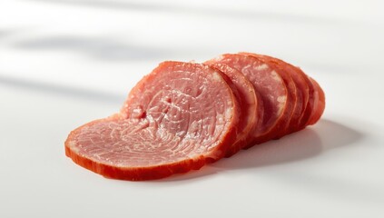 Fototapeta premium Pastrami made from duck against a white backdrop