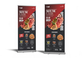 Restaurant Roll Up Banner Template For Food Promotion
