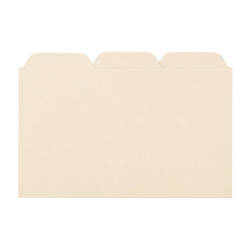 A light beige manila folder with three tab dividers is shown against a white background, ready for organizing documents and papers in an office or home setting