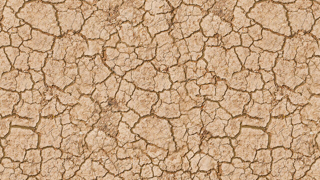 Cracked dry mud ground texture background 3D render