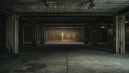 Fototapeta premium abandoned subterranean garage with room for your text