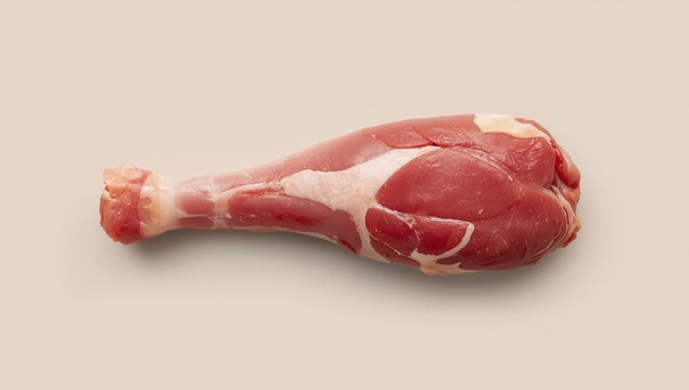 overhead view of uncooked pork leg