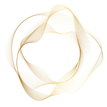 Virtual assistant technology png irregular circle shape in gold