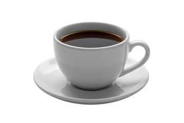 Obraz premium White coffee cup on saucer from front tableware