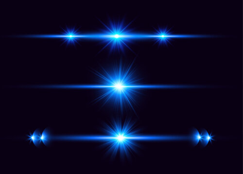 A blue light streaks across a dark background