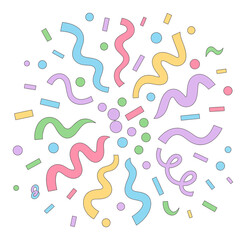 Fototapeta premium Colorful Confetti and Streamers Exploding in a Festive Celebration Burst