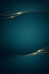 Dark Teal Luxury Gold Line Abstract Background