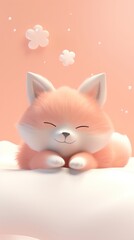 Fototapeta premium Chubby fox cartoon animal mammal.