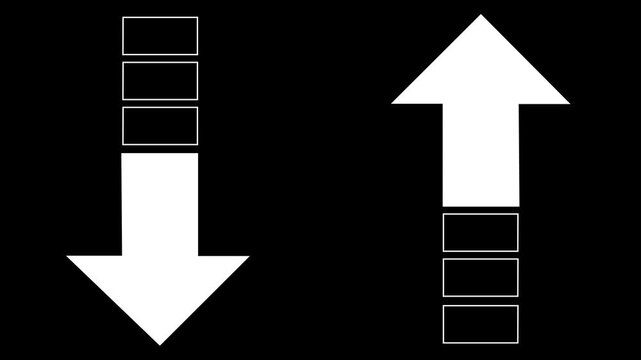 Simple motion graphic animation scroll down up arrow. 4k,.. 
Scroll Up and Down Arrow Animation &ndash; Simple Navigation Icon on Clean Background &ndash; 4K,....