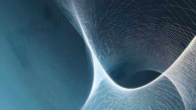 Abstract binary code background with blue light waves and digital pattern illustration