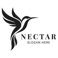 Obraz premium Hummingbird Logo Vector Illustration for Nectar Brand Identity