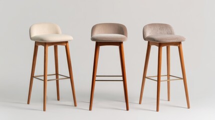 Modern mid-century bar stools lined up for a clean promotional banner