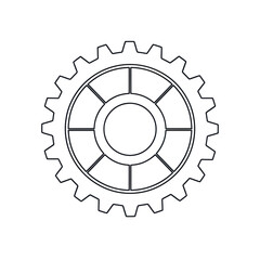Simple Outline Gear Cog Wheel Illustration