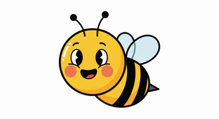 Happy Cartoon Bee Character Illustration 1.