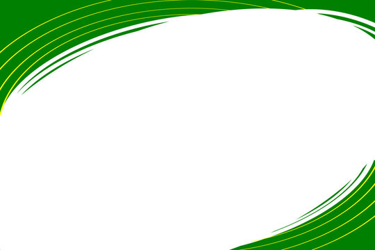 Green curve frame corner with wave border on transparent background.