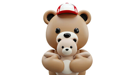 Obraz premium Mother and Baby Teddy Bears Hugging