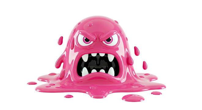 Angry Pink Slime Monster