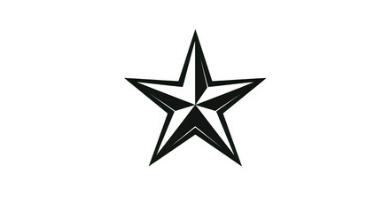 Obraz premium Black star icon symbol with bold outline.
