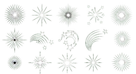 Set of Radial Starburst Pattern Variations.