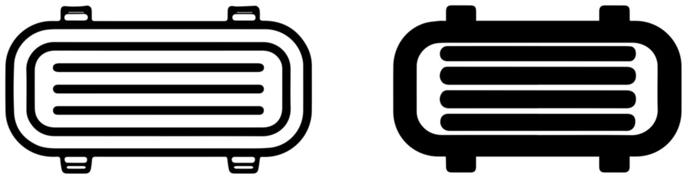 Plate heat exchanger icons in black and white for industrial use