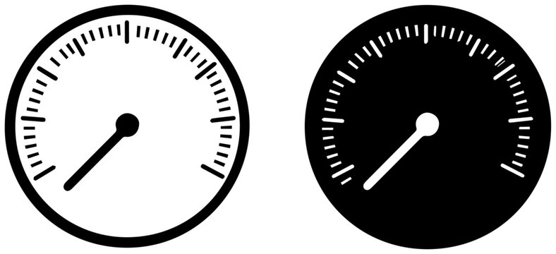 Two analog hygrometer dial icons in black and white on a clean background for design use