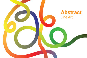 Colorful abstract curved lines background with flowing ribbon shapes modern creative line art design on light backdrop