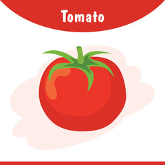 Obraz premium Tomato cartoon with beautiful red color on white background, tomato clipart isolated with flat style vector illustration.
