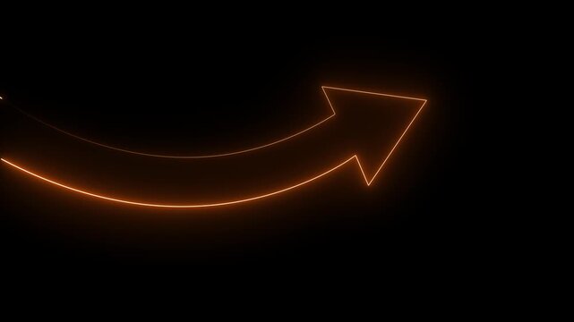 Glowing neon Business operational changes. Successful business turnaround and performance recovery. Businessperson tapping a rising arrow. 4k animation 