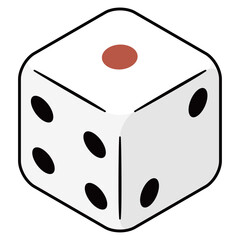 太線で描かれたサイコロのアイコン素材