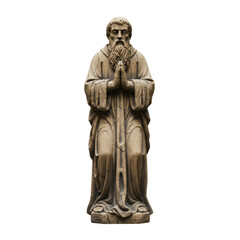 Stone Monk Statue with Praying Hands